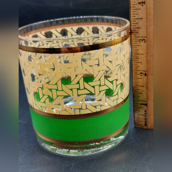 Vintage George Briard ART DECO Gold Painted Old Fashion Glasses Barware MCM - Picture 4 of 10